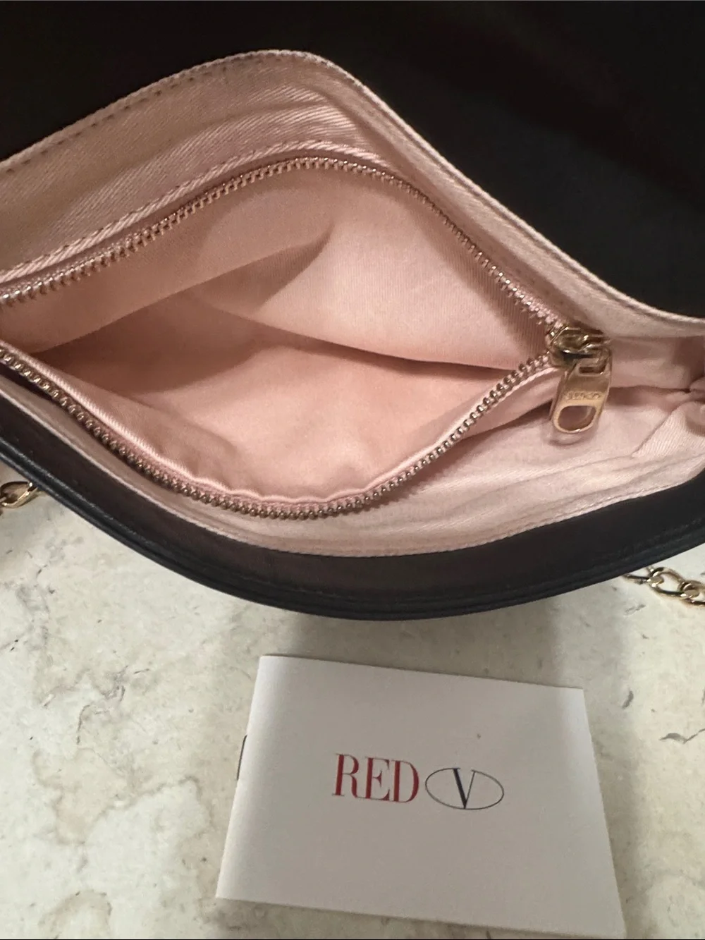 Valentino Red Black  leather Bow Chain-Shoulder Bag/Clutch - Picture 5 of 5